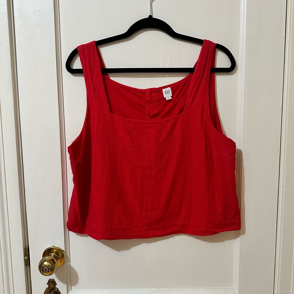 Red linen tank by Gap